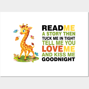 Read me a story giraffe Posters and Art